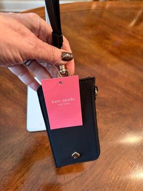 NWT kate spade Black Card Case with ID Window MSRP $39